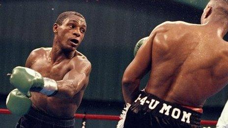 Herol Graham (left) fighting Charles Brewer in 1998