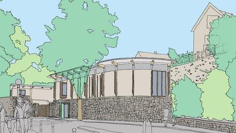 Architect drawing of the new visitor centre