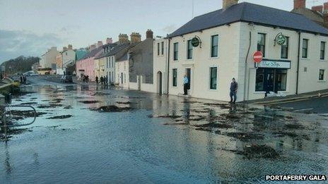 Flooding in Portaferry, County Down