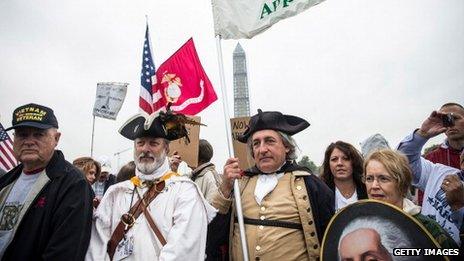 Tea Party backers in Washington (13 October 2013)