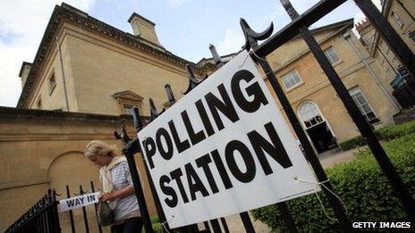 A polling station in Bath during the 2011 local elections