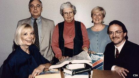 Mole hunters Grimes (left), Paul Redmond, Vertefeuille, Diana Worthen, Dan Payne