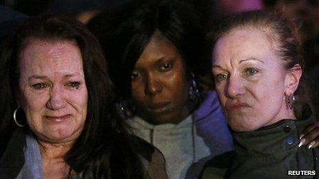 Mark Duggan's mother Pamela (left) and aunt Carole outside court