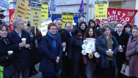 Protest at Clerkenwell Fire station