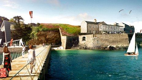 Artists' impression of Drake's Island