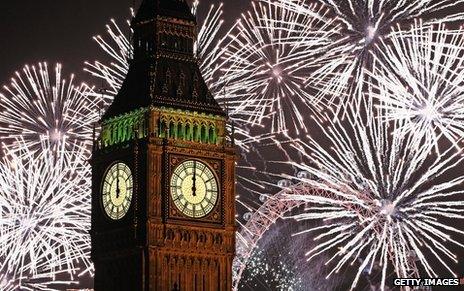 Fireworks over Westminster