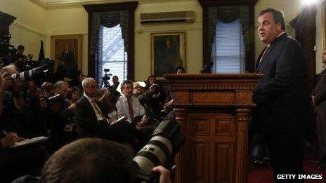 New Jersey Governor Chris Christie speaks at a press conference on the bridge controversy on January 9, 2013.