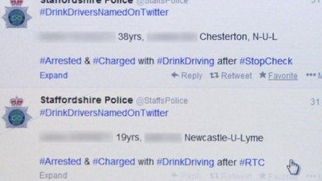 Staffordshire Police Twitter screen