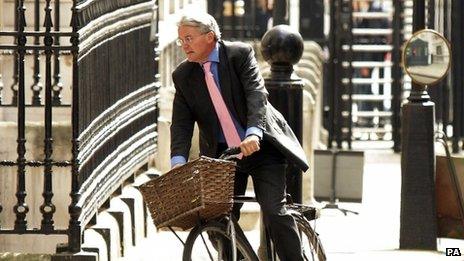 Andrew Mitchell on his bike