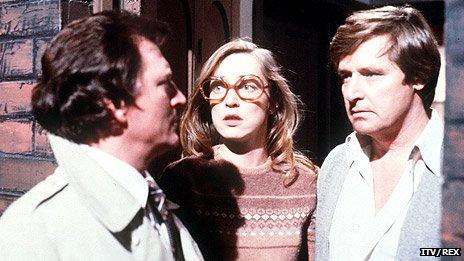 Johnny Briggs, Anne Kirkbride and William Roache in Coronation Street