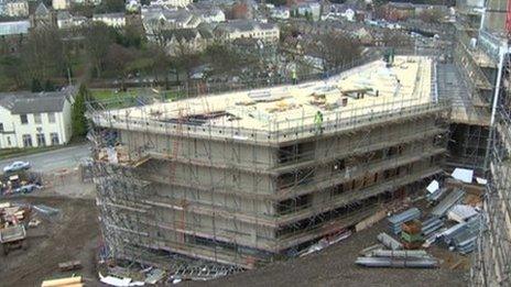 The Pontio building site in Bangor