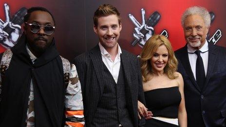 Voice judges will.i.am, Ricky Wilson, Kylie Minogue and Sir Tom Jones