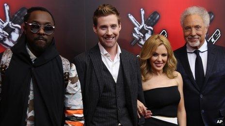 Voice judges will.i.am, Ricky Wilson, Kylie Minogue and Sir Tom Jones