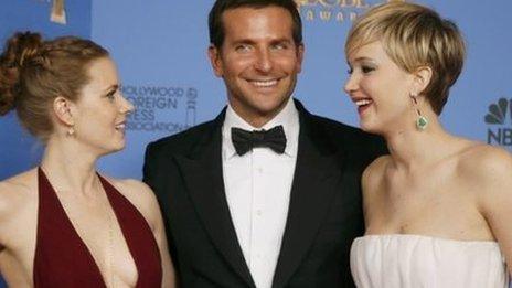 Amy Adams, Bradley Cooper and Jennifer Lawrence