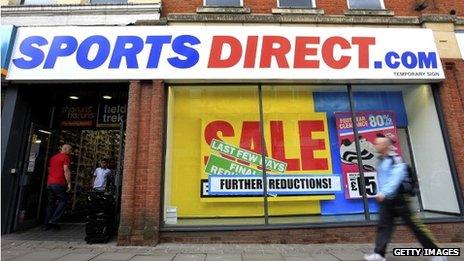 A Sports Direct shopfront