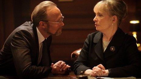 Lars Mikkelsen as Charles Magnussen and Lindsay Duncan as Lady Smallwood