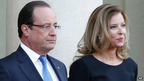 French President Francois Hollande and his partner, Valerie Trierweiler