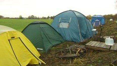 Barton Moss anti-fracking camp on land in Salford