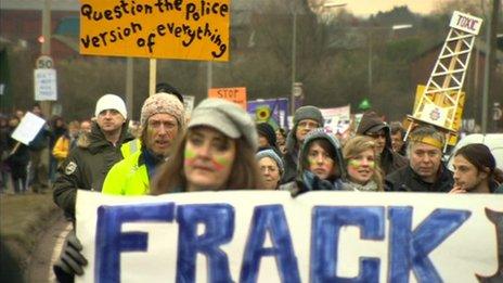 Barton Moss protest march