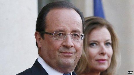 French President Francois Hollande and his partner Valerie Trierweiler