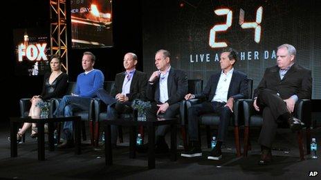 The cast and crew of 24: Live Another Day attend a press conference.