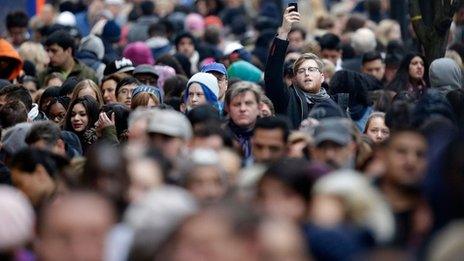 Crowds in central London