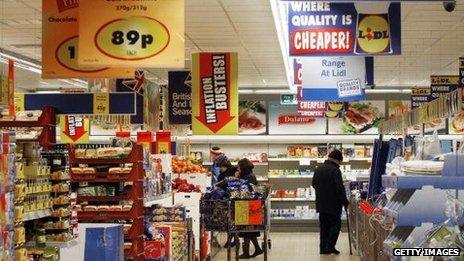 The inside of a lidl shop in London