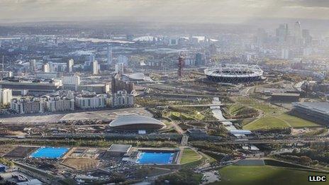 Aerial shot over Queen Elizabeth Park