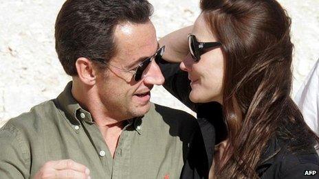 Nicolas Sarkozy and his then girlfriend Carla Bruni in 2007