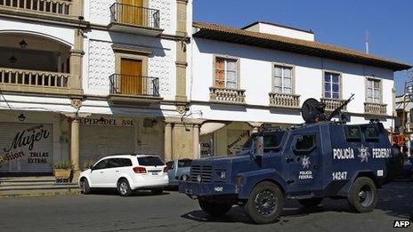 Federal police in Apatzingan