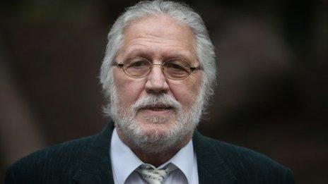 Dave Lee Travis arrives