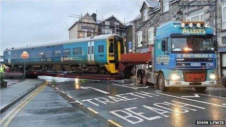 Train being taken from Barmouth to Chester