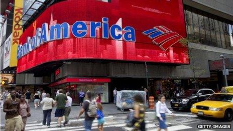 A Bank of America sign in New York