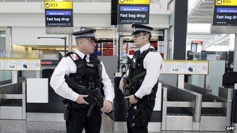 Armed police at Heathrow