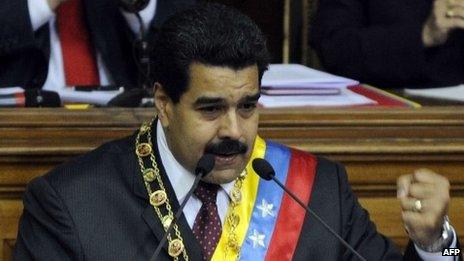 Maduro addressing the National Assembly