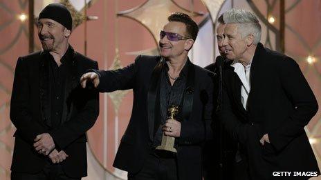 U2 at the Golden Globes