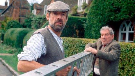 Roger Lloyd Pack and Trevor Peacock in The Vicar of Dibley