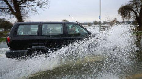 flooding in Chertsey, Surrey