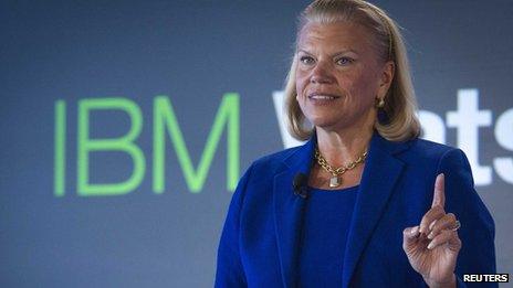 IBM boss Ginni Rometty giving a speech