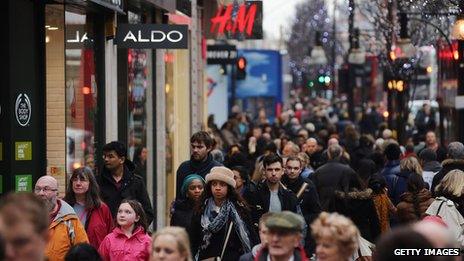 Christmas shoppers in London