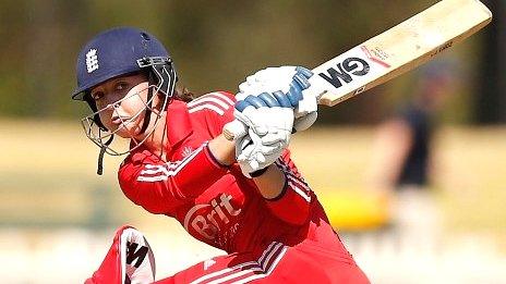 England's Sarah Taylor during the warm-up match in Melbourne