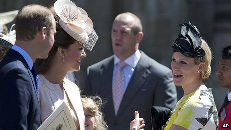 Zara and Mike Tindall and the Duke and Duchess of Cambridge