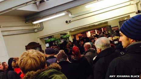 People waiting at Haywards Heath station