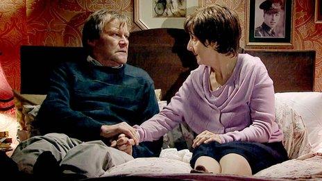 Roy and Hayley Cropper in Coronation Street