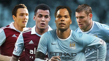 Stewart Downing, Ravel Morrison, Joleon Lescott, James Milner