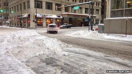 Snowy intersection