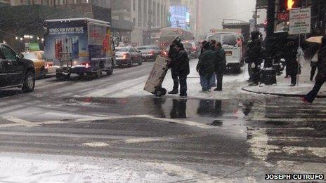 Snowy intersection