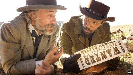 Christoph Waltz and Jamie Foxx in Django Unchained