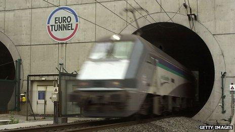 Train leaving Channel Tunnel