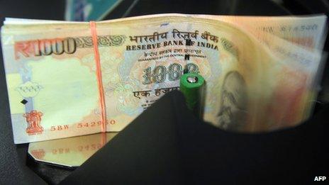 India notes being counted